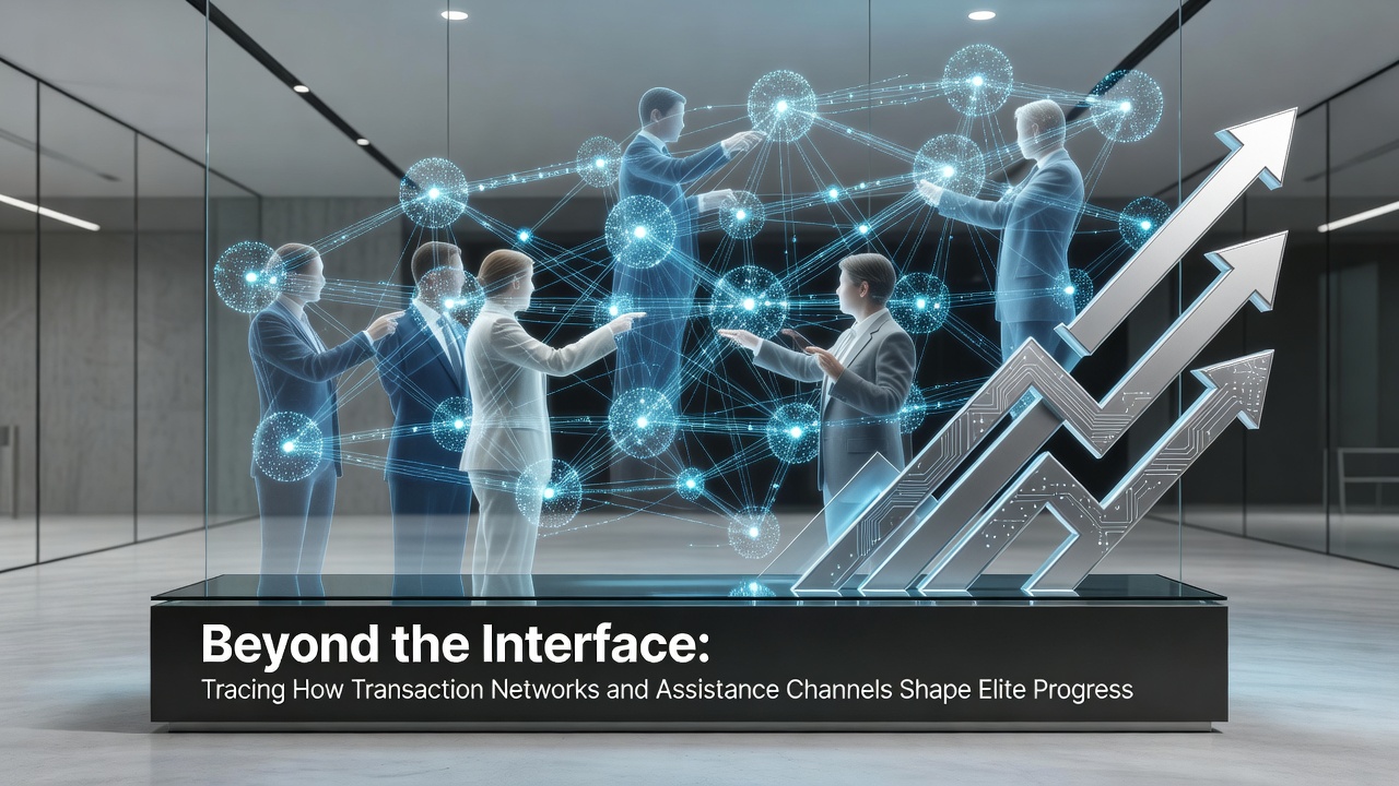 Assistance channels guiding elite progressions through status structures in gaming ecosystems