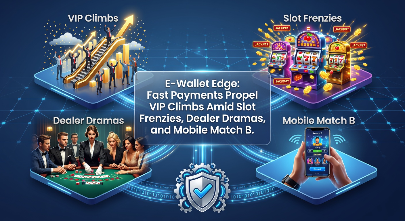 Live dealer blackjack table drama resolved via e-wallet payout, with VIP ladder ascending beside mobile soccer bet slips in a dynamic split-screen view