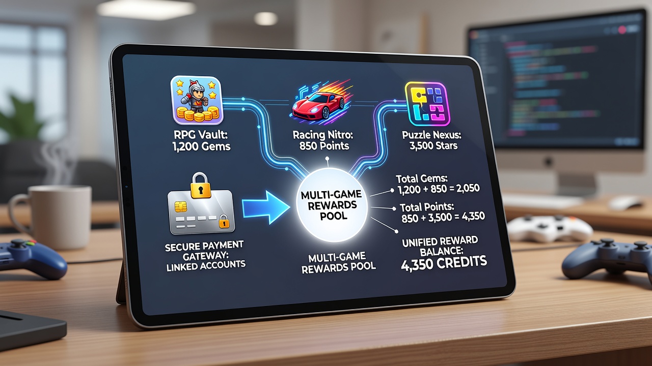 Dashboard view of synchronized bonuses moving between mobile slot, blackjack, and betting sections