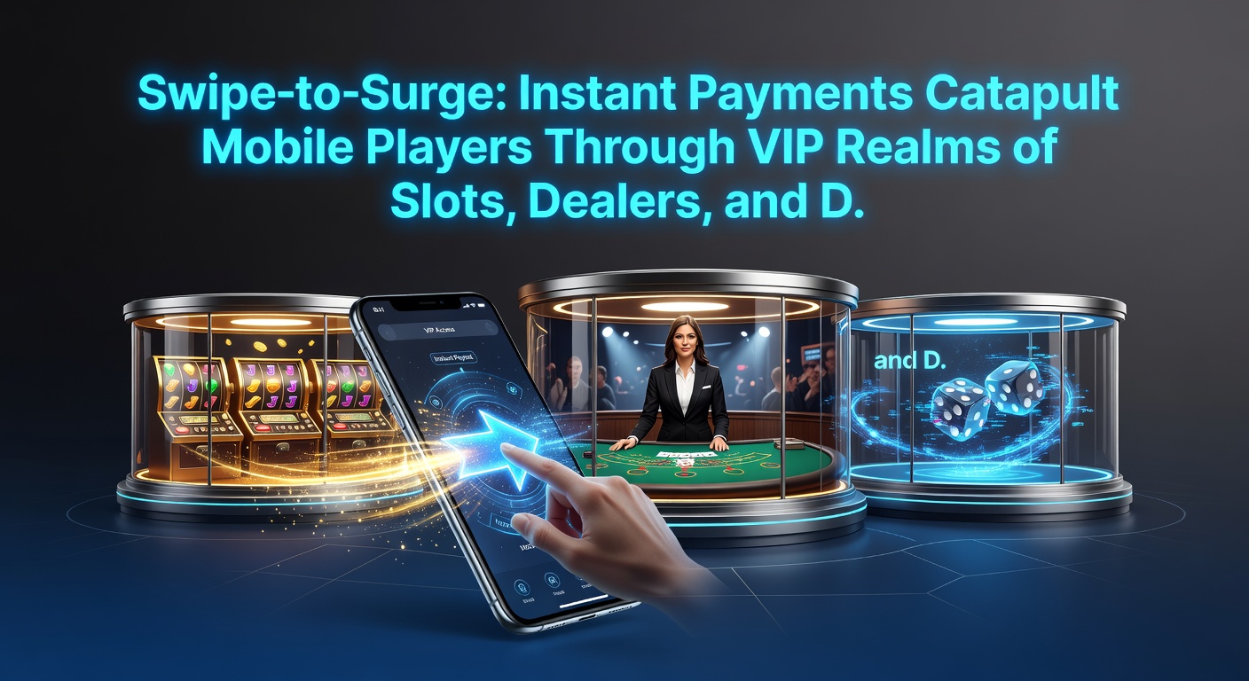 Dynamic split-screen of a VIP mobile dashboard featuring live dealer roulette, slot reels in motion, and a derby race bet slip with instant payment icons